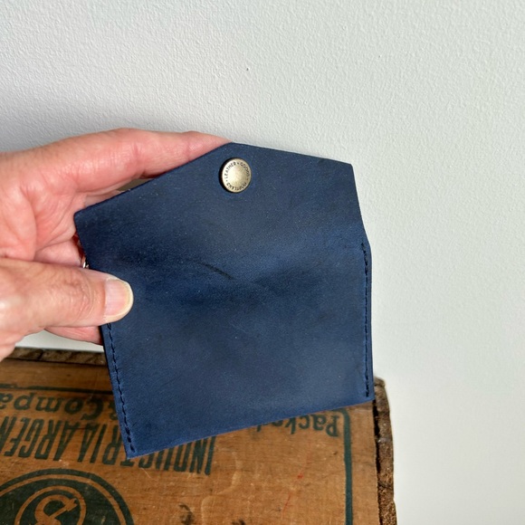 Portland Leather Mini Envelope Wallet in Deep Water - Picture 4 of 4